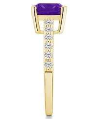 Macy's Amethyst (2 Ct. T.w.) and Diamond (1/3 Ring 14K Yellow Gold