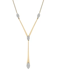 Wrapped in Love Diamond Cluster Elongated Lariat Necklace (1/2 ct. t.w.) in 14k Gold, 16" + 2" extender, Created for Macy's