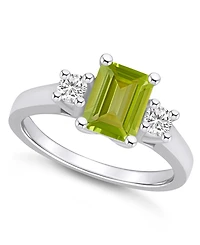Macy's Peridot and Diamond Ring (1-3/4 ct.t.w 1/4 ct.t.w) 14K White Gold
