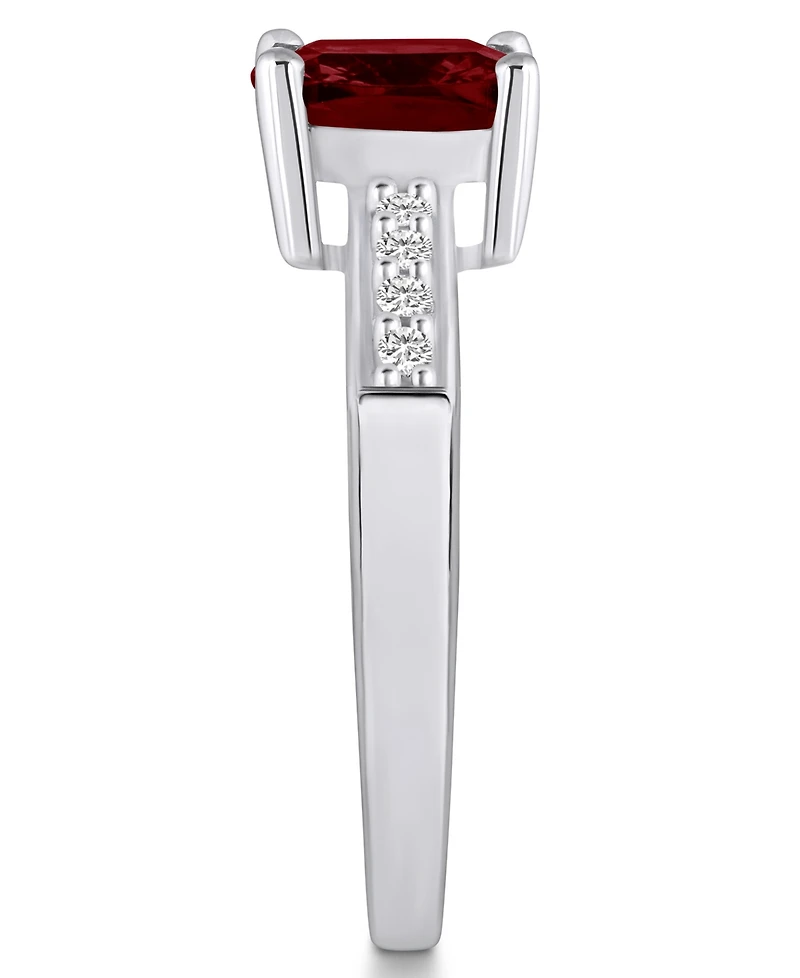 Macy's Garnet and Diamond Ring (2-3/4 ct.t.w 1/8 ct.t.w) 14K White Gold