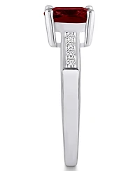 Macy's Garnet and Diamond Ring (2-3/4 ct.t.w 1/8 ct.t.w) 14K White Gold