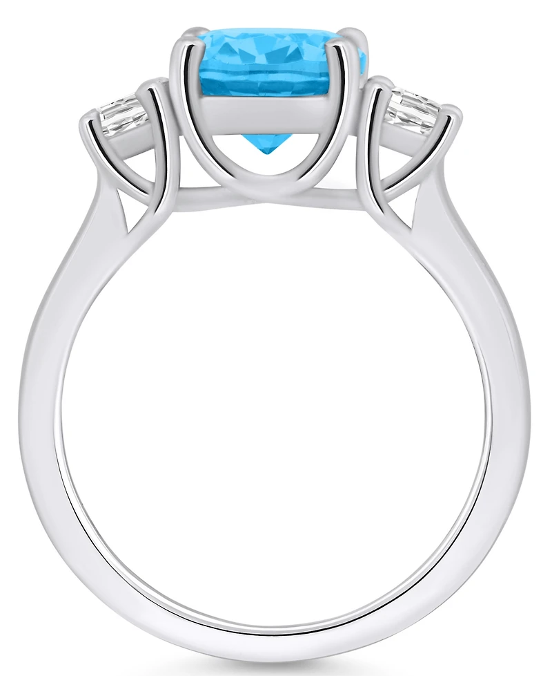 Macy's Blue Topaz and Diamond Ring (3-5/8 ct.t.w 1/3 ct.t.w) 14K Gold