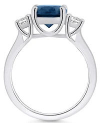 Macy's London Blue Topaz and Diamond Ring (3-5/8 ct.t.w 1/3 ct.t.w) 14K Gold