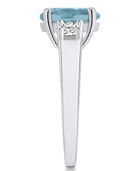 Macy's Aquamarine and Diamond Ring (2-1/2 ct.t.w 1/3 ct.t.w) 14K White Gold