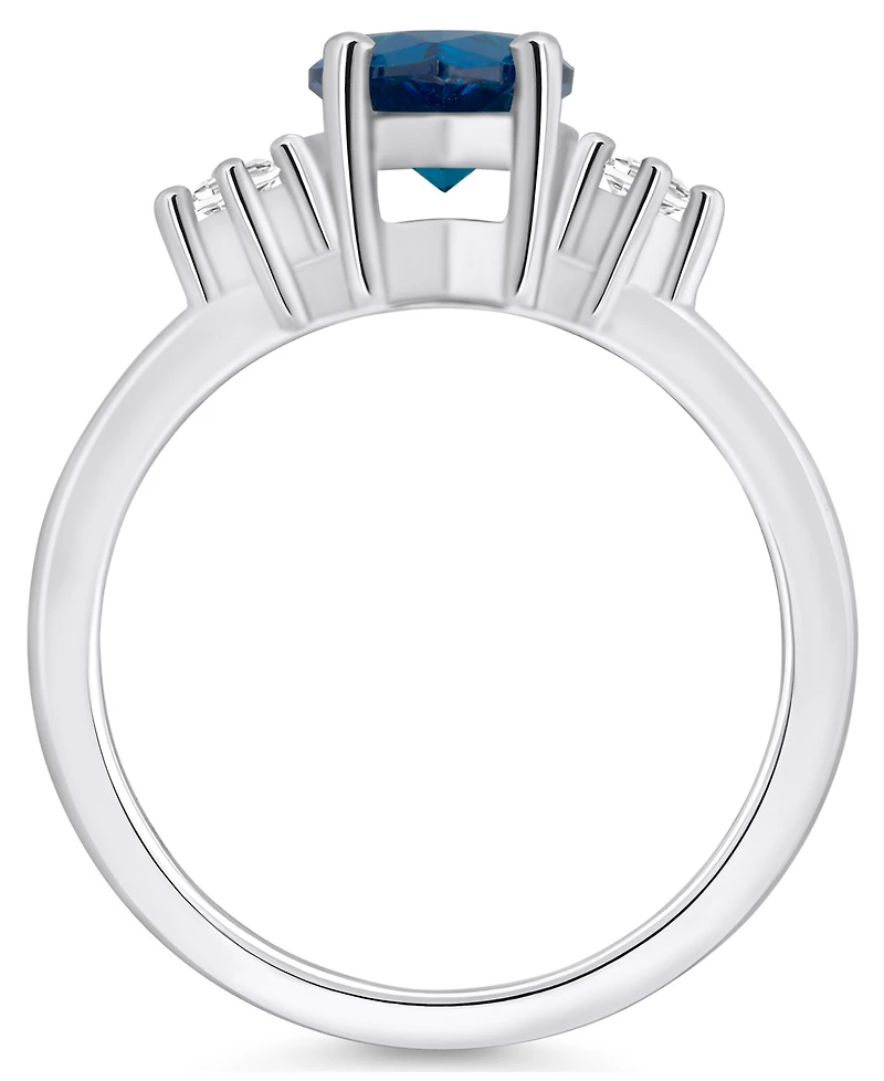 Macy's London Blue Topaz and Diamond Ring (2-1/2 ct.t.w 1/10 ct.t.w) 14K Gold