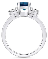Macy's London Blue Topaz and Diamond Ring (2-1/2 ct.t.w 1/10 ct.t.w) 14K Gold
