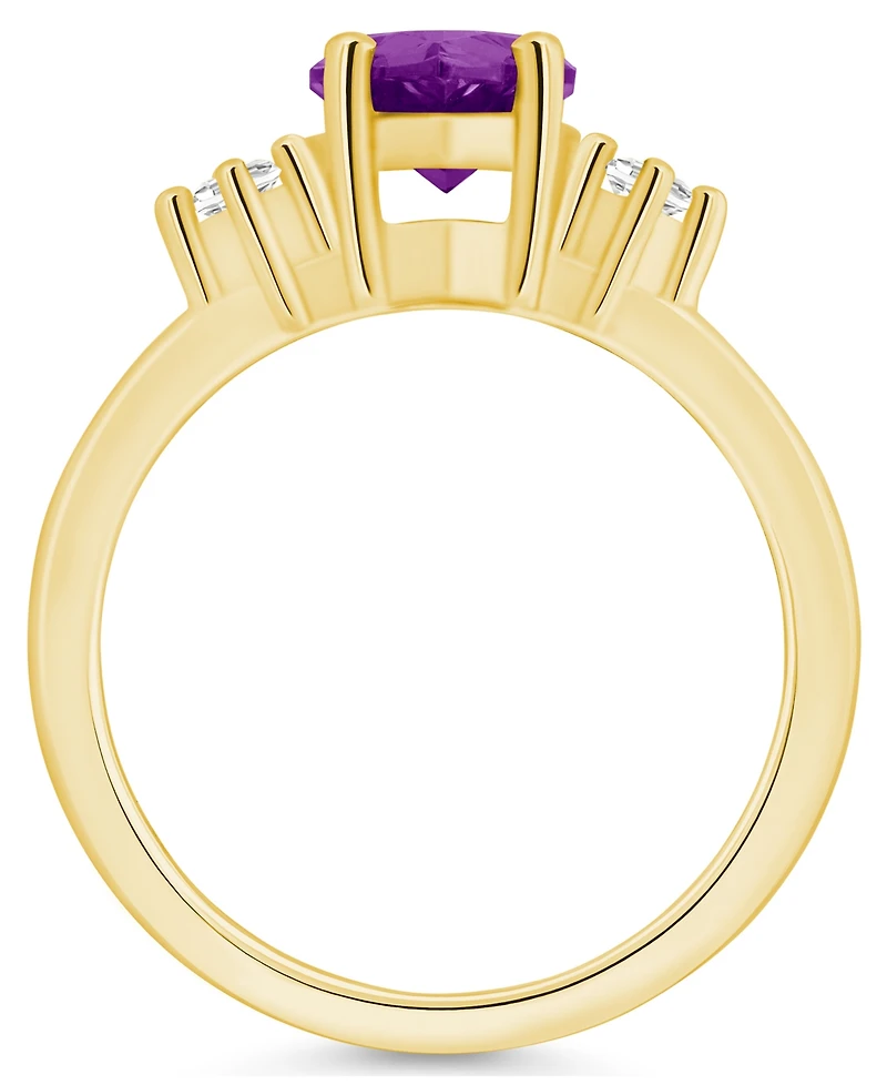 Macy's Amethyst and Diamond Ring (1-3/4 ct.t.w 1/10 ct.t.w) 14K Yellow Gold