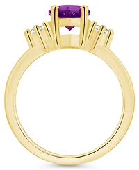 Macy's Amethyst and Diamond Ring (1-3/4 ct.t.w 1/10 ct.t.w) 14K Yellow Gold