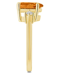 Macy's Citrine and Diamond Ring (1-3/4 ct.t.w 1/10 ct.t.w) 14K Yellow Gold