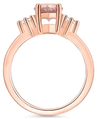 Macy's Morganite and Diamond Ring (1-5/8 ct.t.w 1/10 ct.t.w) 14K Rose Gold