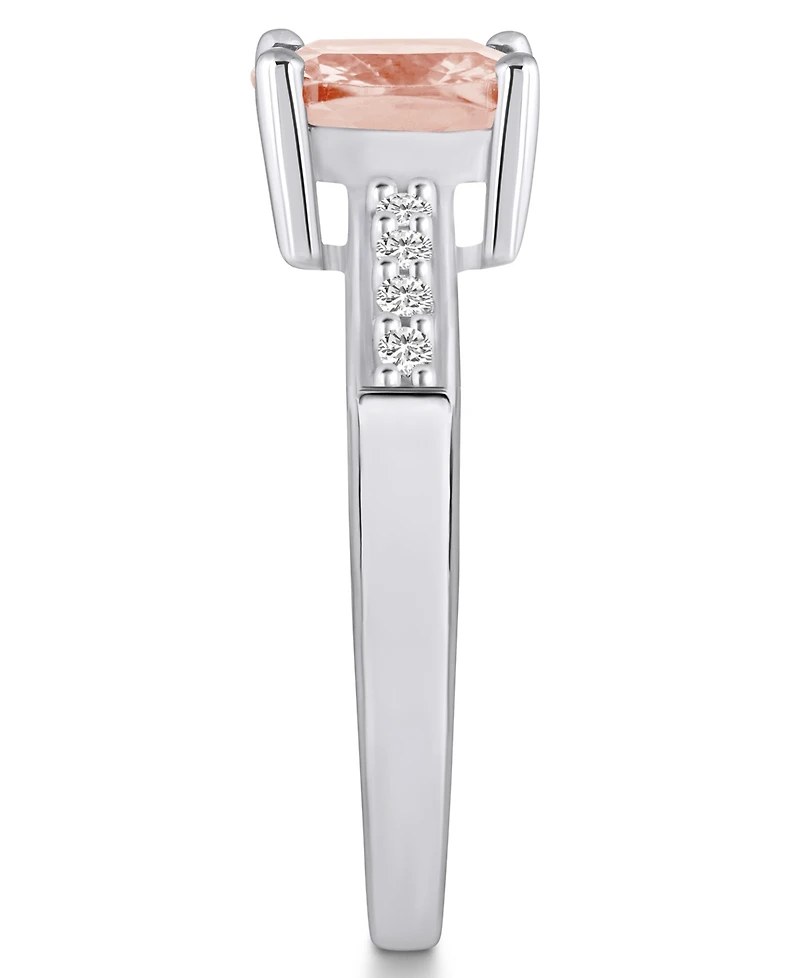 Macy's Morganite and Diamond Ring (2 ct.t.w 1/8 ct.t.w) 14K White Gold