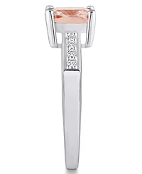 Macy's Morganite and Diamond Ring (2 ct.t.w 1/8 ct.t.w) 14K White Gold