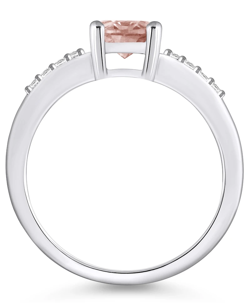 Macy's Morganite and Diamond Ring (1-1/7 ct.t.w 1/8 ct.t.w) 14K Gold