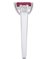 Macy's Garnet and Diamond Ring (2 ct.t.w 1/4 ct.t.w) 14K White Gold