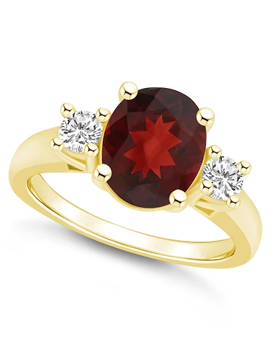 Macy's Garnet and Diamond Ring (3-1/10 ct.t.w 1/3 ct.t.w) 14K Yellow Gold