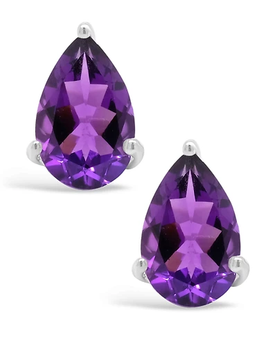 Macy's Amethyst (1-3/4 ct. t.w.) Stud Earrings in 14K White Gold