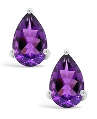 Macy's Amethyst (1-3/4 ct. t.w.) Stud Earrings in 14K White Gold