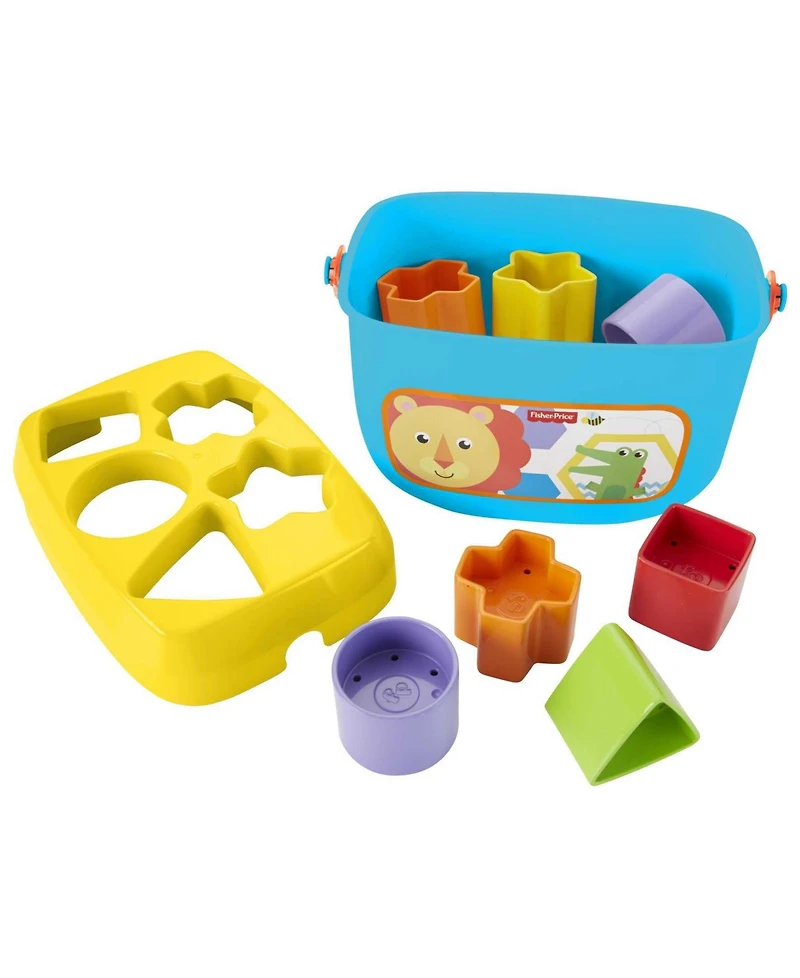 Fisher-Price Baby's First Blocks Shape Sorting Toy with Storage Bucket