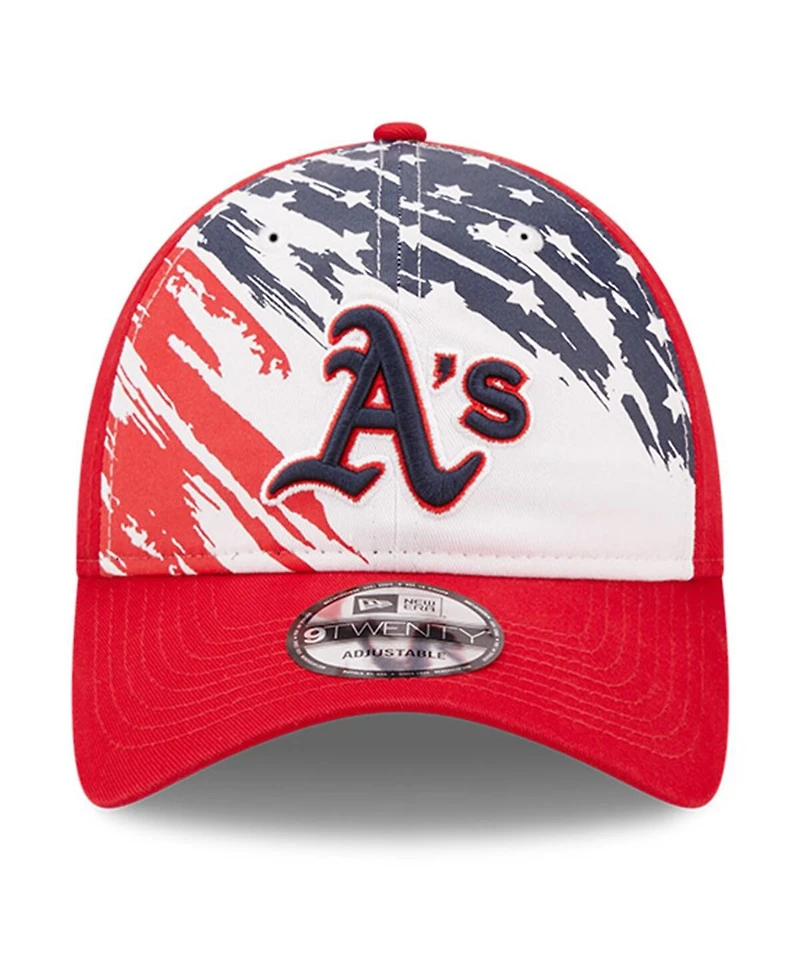 Men's New Era Red Oakland Athletics 2022 4Th Of July 9TWENTY Adjustable Hat