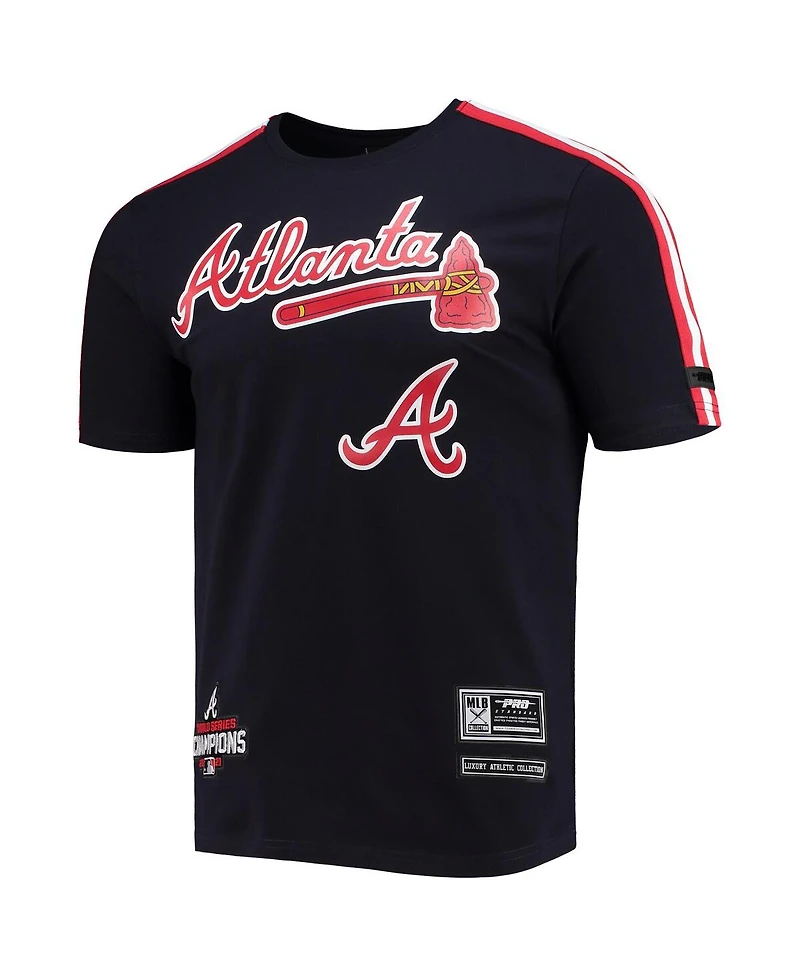 Men's Pro Standard Navy, Red Atlanta Braves Taping T-shirt