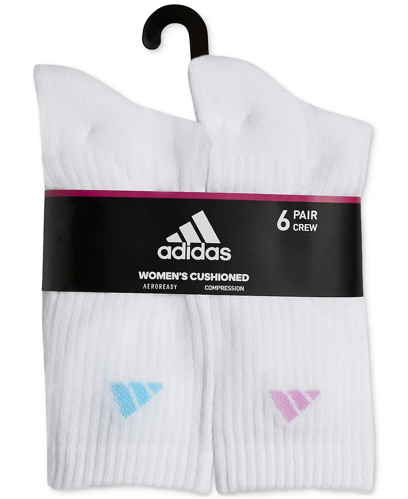 Adidas Women's 6-Pk. Athletic Cushioned Crew Socks