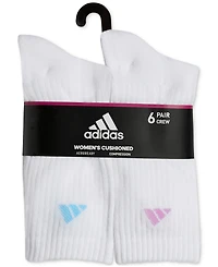 Adidas Women's 6-Pk. Athletic Cushioned Crew Socks