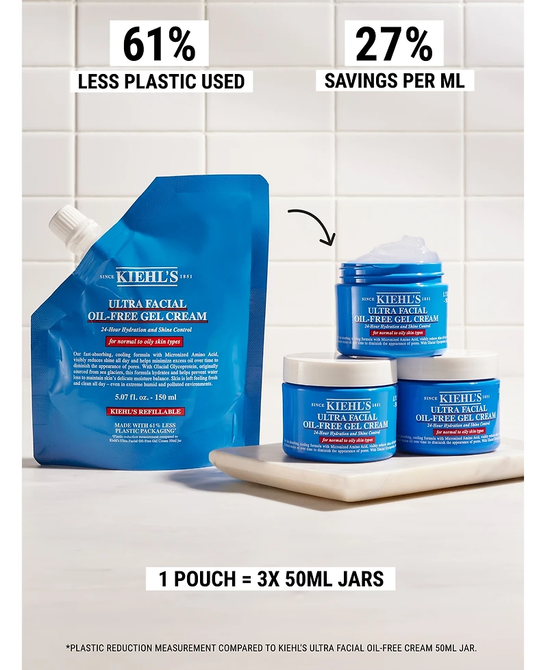 Kiehl's Since 1851 Ultra Facial Oil-Free Gel Cream Refill Pouch, 5.07 oz.