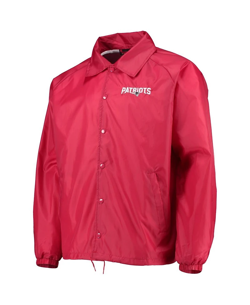 Men's Dunbrooke Red New England Patriots Coaches Classic Raglan Full-Snap Windbreaker Jacket