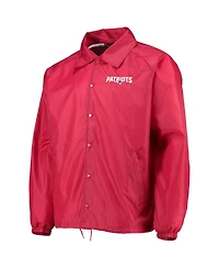 Men's Dunbrooke Red New England Patriots Coaches Classic Raglan Full-Snap Windbreaker Jacket