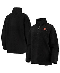 Women's G-iii 4Her by Carl Banks Black Cleveland Browns Sherpa Quarter-Zip Jacket