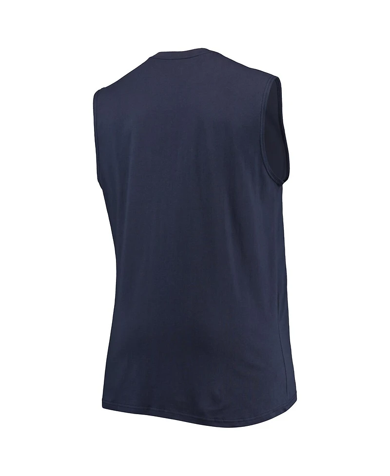 Men's Navy New England Patriots Big and Tall Muscle Tank Top