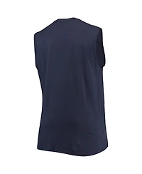 Men's Navy New England Patriots Big and Tall Muscle Tank Top