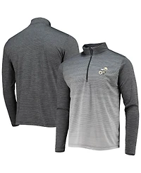 Men's Antigua Black, Heathered Gray New Orleans Saints Throwback Cycle Quarter-Zip Jacket