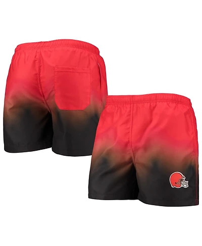 Men's Foco Orange, Brown Cleveland Browns Dip-Dye Swim Shorts