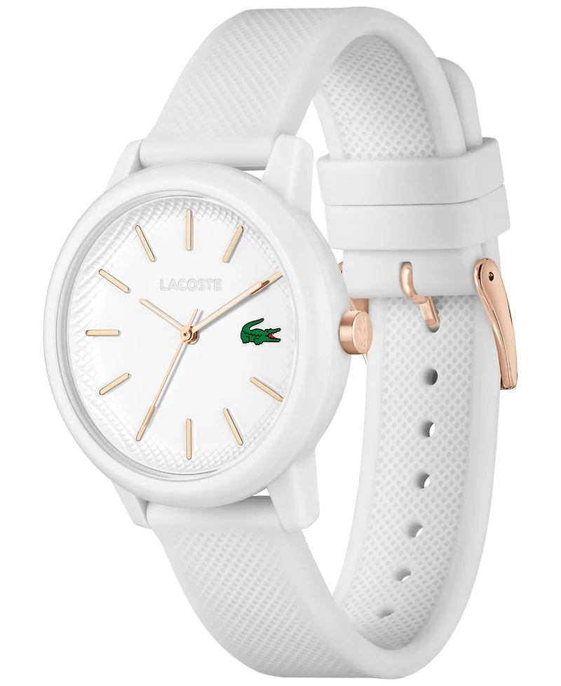 Lacoste Women's L.12.12 White Silicone Strap Watch 36mm