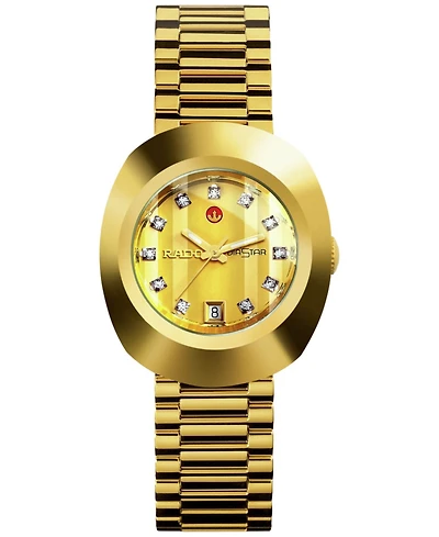 Rado Unisex Swiss Original DiaStar Gold-Tone Stainless Steel Bracelet Watch 27mm