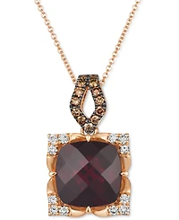 Le Vian Pomegranate Garnet (5-1/4 ct. t.w.) & Diamond (5/8 ct. t.w.) Adjustable 20" Pendant Necklace in 14k Rose Gold
