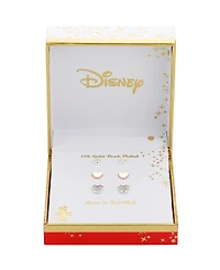 Disney Cubic Zirconia Minnie Mouse Earring (0.01 ct. t.w. / 0.43 ct. t.w.) in 14K Gold Flash Plated Set 3 Piece