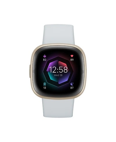 Fitbit Sense 2 Blue Mist Soft Gold-Tone Smartwatch, 39mm