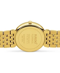 Rado Unisex Swiss Florence Classic Diamond Accent Gold Tone Stainless Steel Bracelet Watch 38mm
