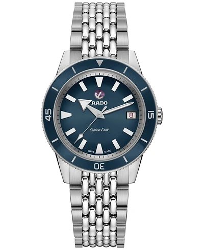 Rado Unisex Swiss Automatic Captain Cook Stainless Steel Bracelet Watch 37mm