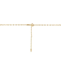 Lab-Grown White Sapphire (1/4 ct. t.w.) & Diamond Accent Cross Oval Pendant Necklace in 14k Gold-Plated Sterling Silver, 16" + 2" extender