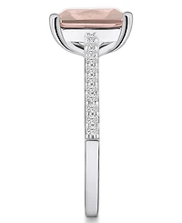 Macy's Morganite (3 ct. t.w.) and Diamond (1/4 Ring 14K White Gold