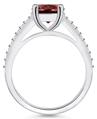 Macy's Garnet (3-1/10 ct. t.w.) and Diamond (1/4 Ring 14K White Gold