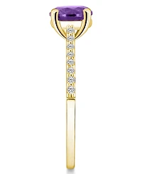 Macy's Amethyst (1-1/4 ct. t.w.) and Diamond (1/6 Ring 14K Yellow Gold