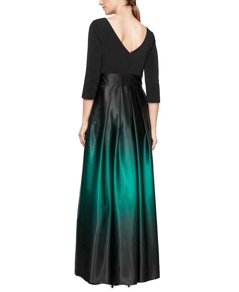 Sl Fashions Petite Ombre Satin Gown