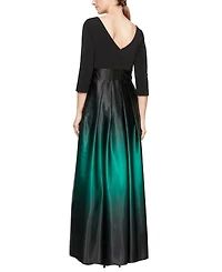 Sl Fashions Petite Ombre Satin Gown