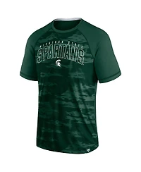 Men's Fanatics Green Michigan State Spartans Arch Outline Raglan T-shirt
