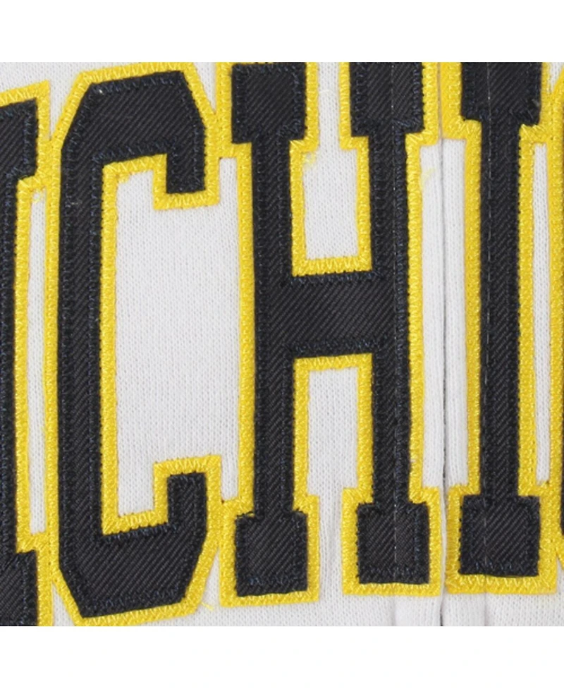 Women's Colosseum White Michigan Wolverines Arched Name Full-Zip Hoodie
