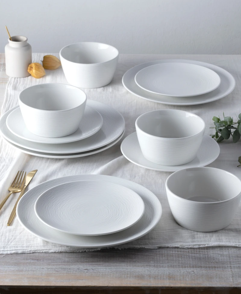 Colorscapes Swirl Coupe 12 Piece Dinnerware Set
